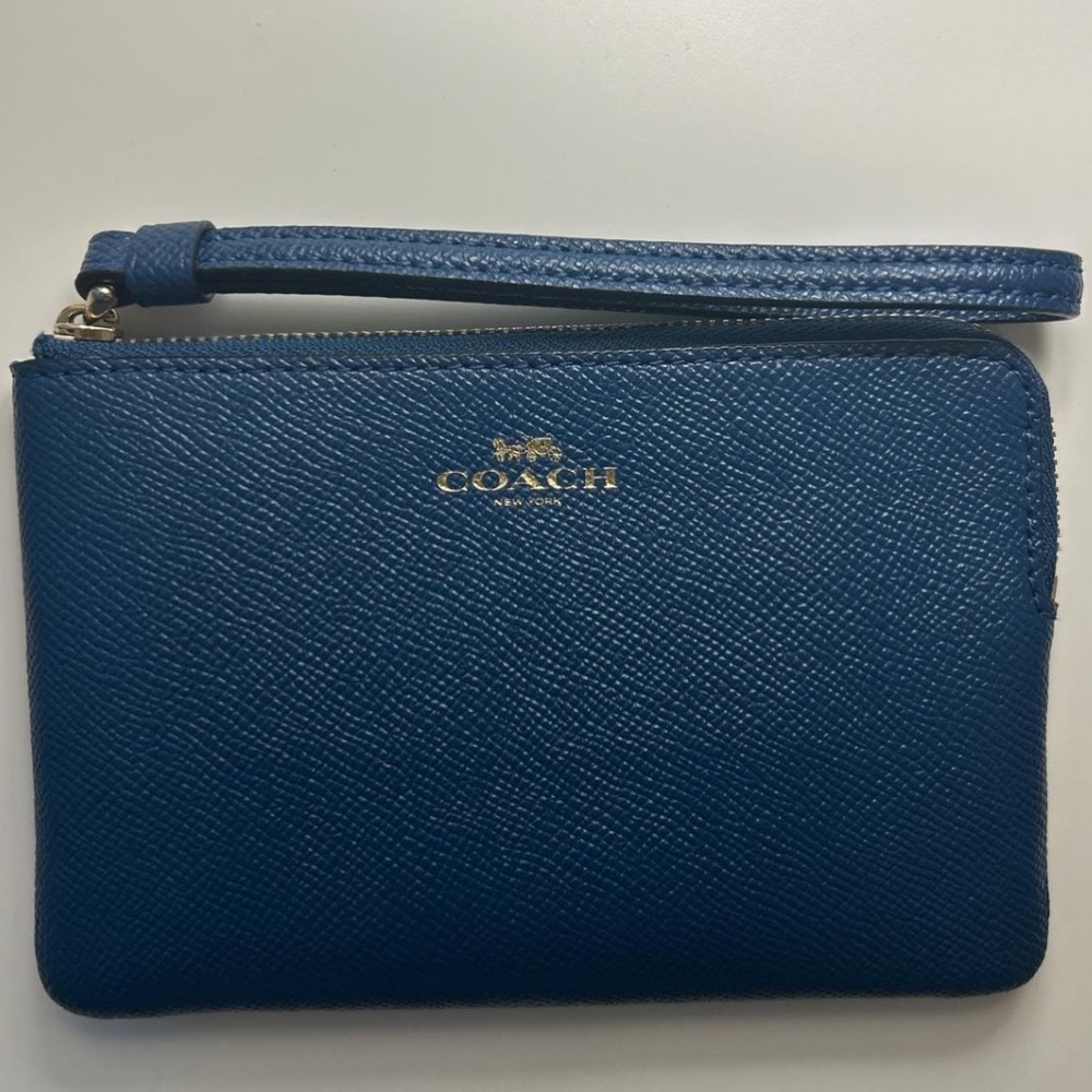 Coach Textured Navy Wristlet